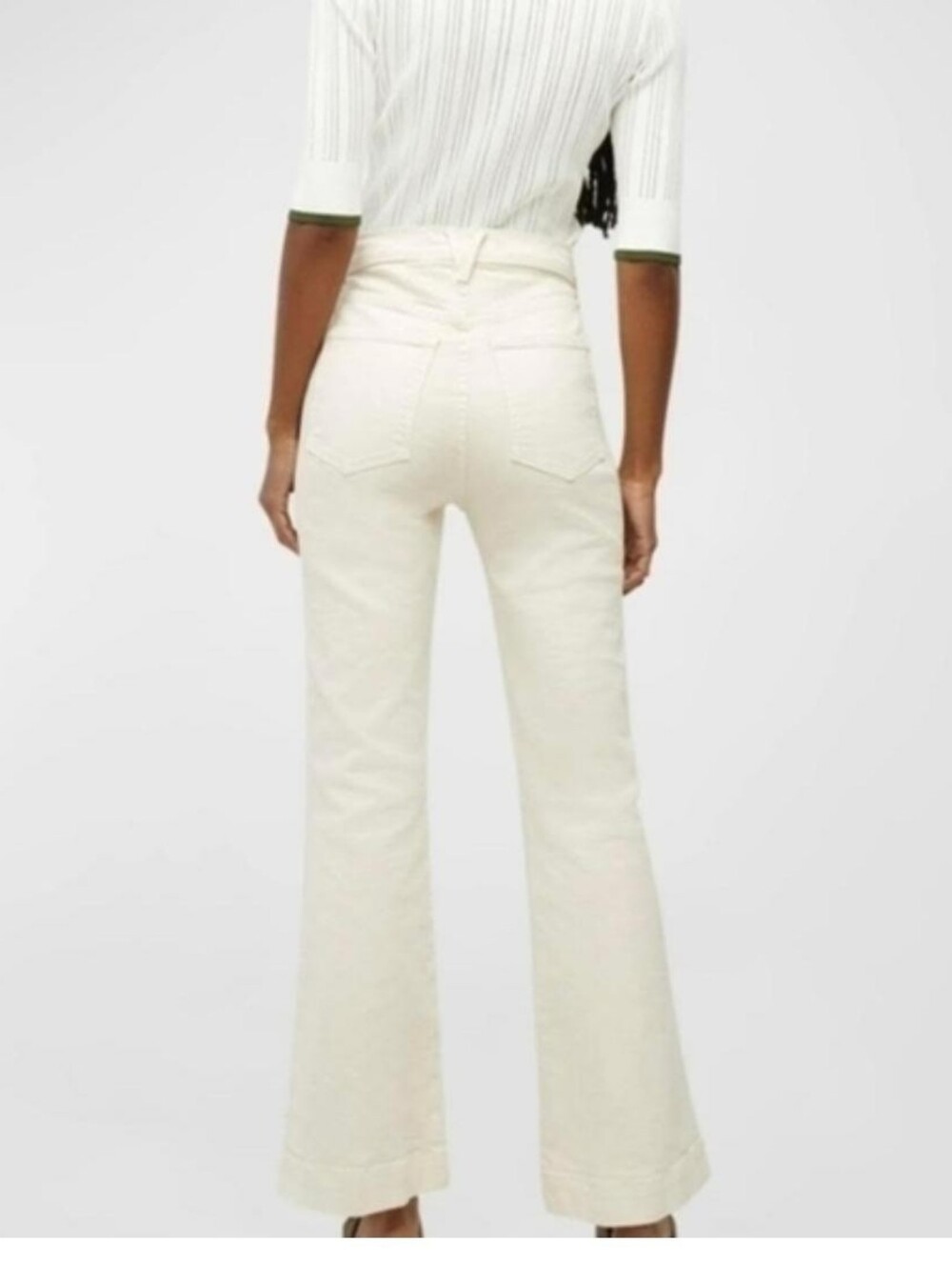 Veronica Beard Ivory High-Rise Flare Jeans Size 29 Us